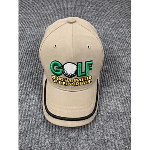 Vintage Santo Cap "Golf Is Not A Matter Of Life & Death" Tan Baseball Hat OSFM
